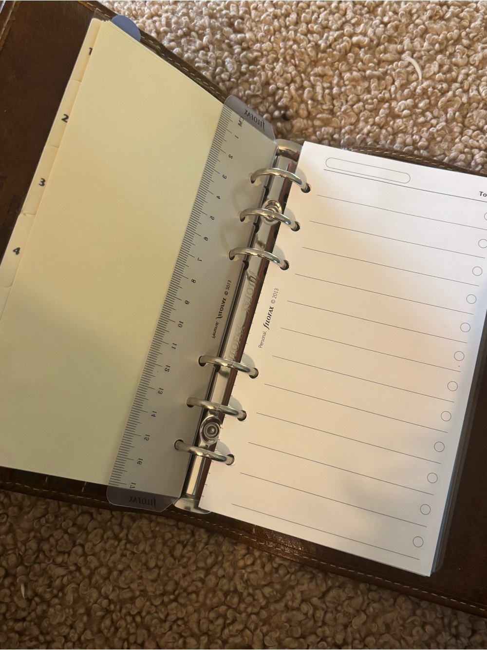Brown Leather Snap Filofax Malden personal Organizer antiqued leather - Picture 8 of 13